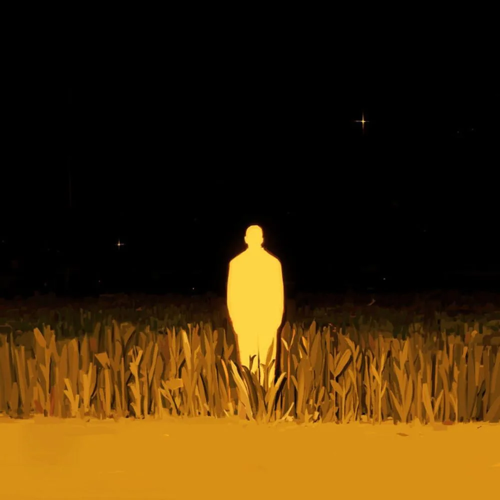 L NOR cover artwork, a lit figure in a field